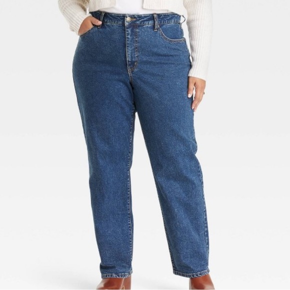 NWT Plus Size Ava & Viv Womens High-Rise 90's Straight Leg Jeans‎ Blue Denim 24 - Picture 10 of 11